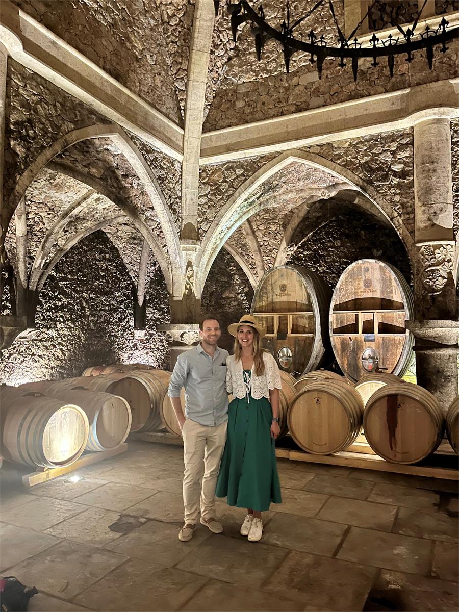 Lauren and her husband Andrew at a château in Provence